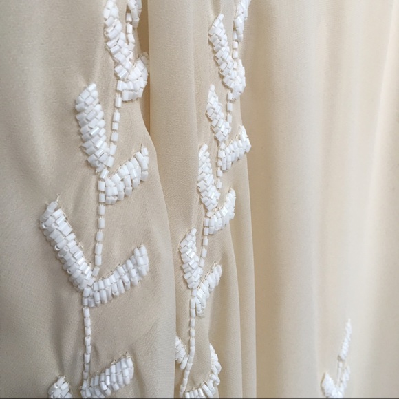 Free People Cream blouse with white beads NWOT - Picture 3 of 7