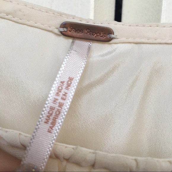 Free People Cream blouse with white beads NWOT - Picture 4 of 7