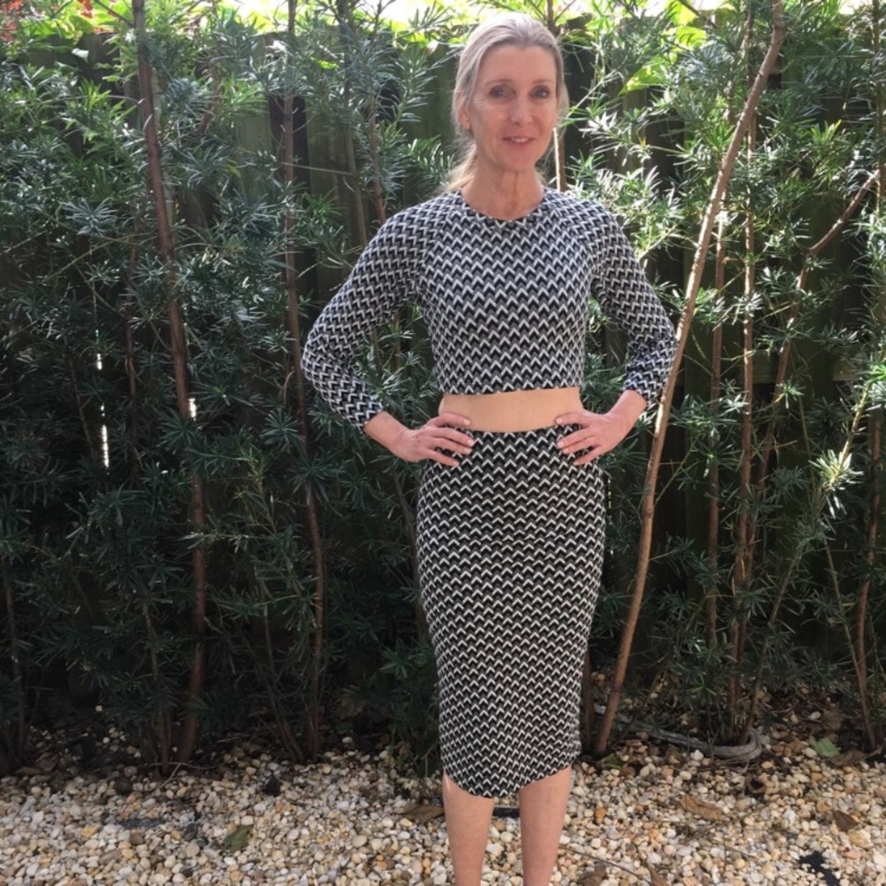 American apparel two piece houndstooth set