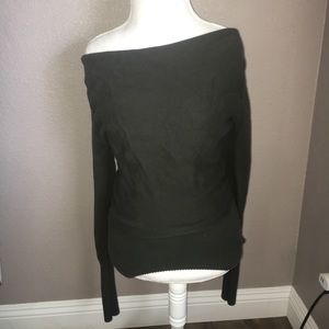 Cowl neck dark forest sweater