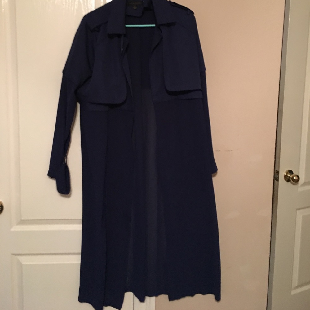 Navy Blue Lapel Duster