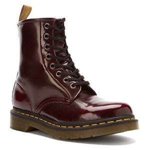 Vegan Cherry Red Shiny Dr. Martens Size 7