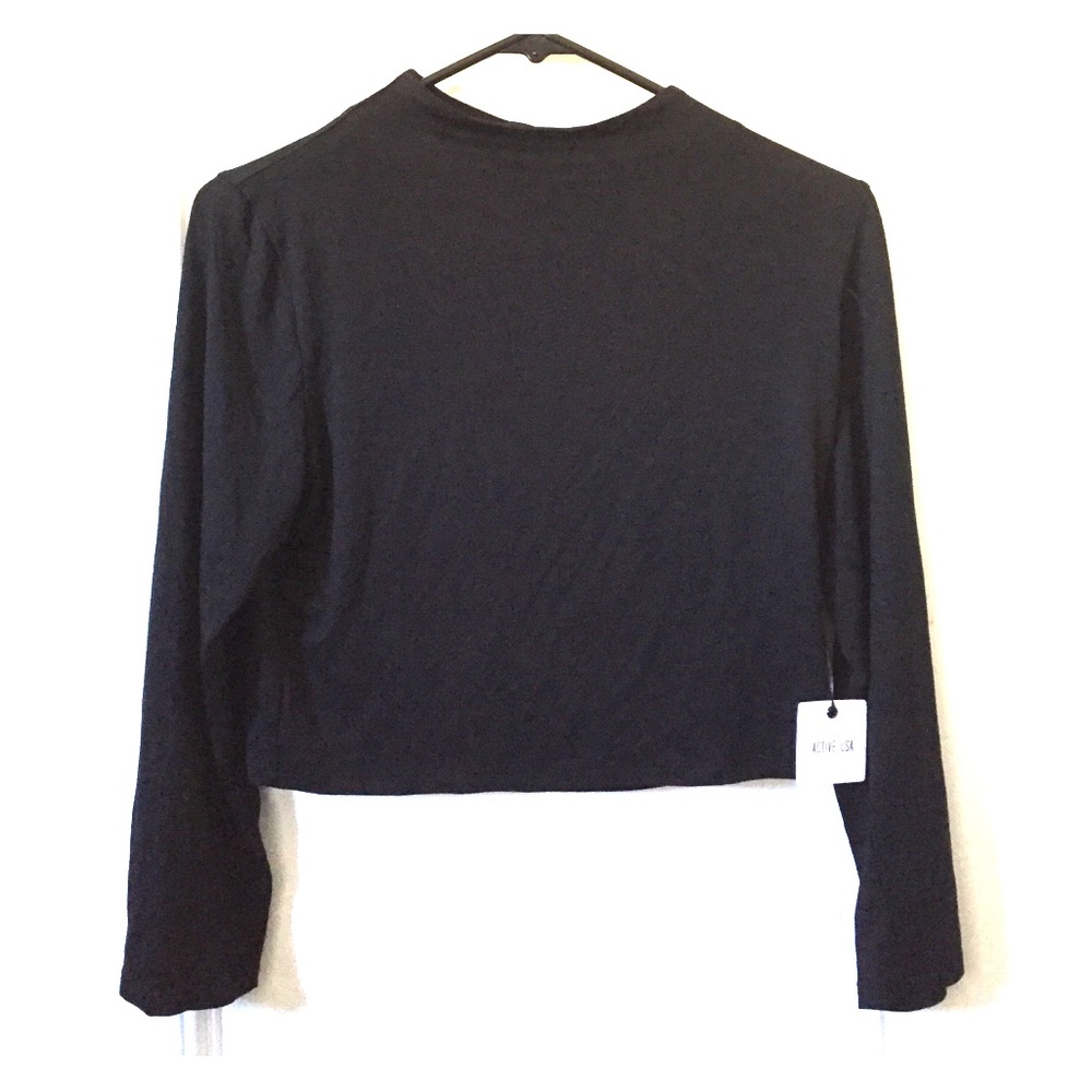 Athletic Workout Crop Top by Active USA in Black