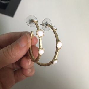 Gold Hoop Post Earrings