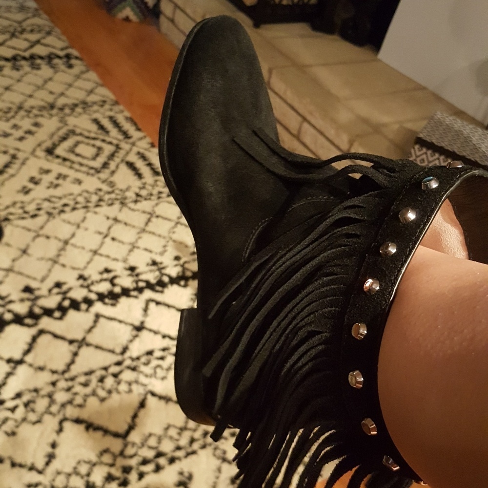 Genuine Suede Michael Kors Fringe Boots