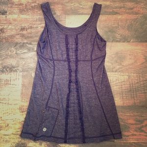Lululemon Run Free Ruched Lace Tank Top