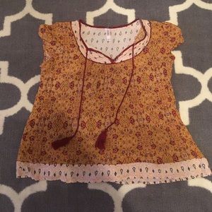 Boho floral top with tassels