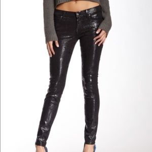 7 For All Mankind "The Skinny" Snakeskin jeans