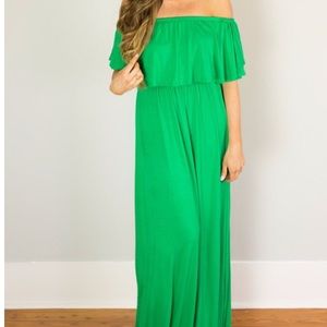 Green maxi dress
