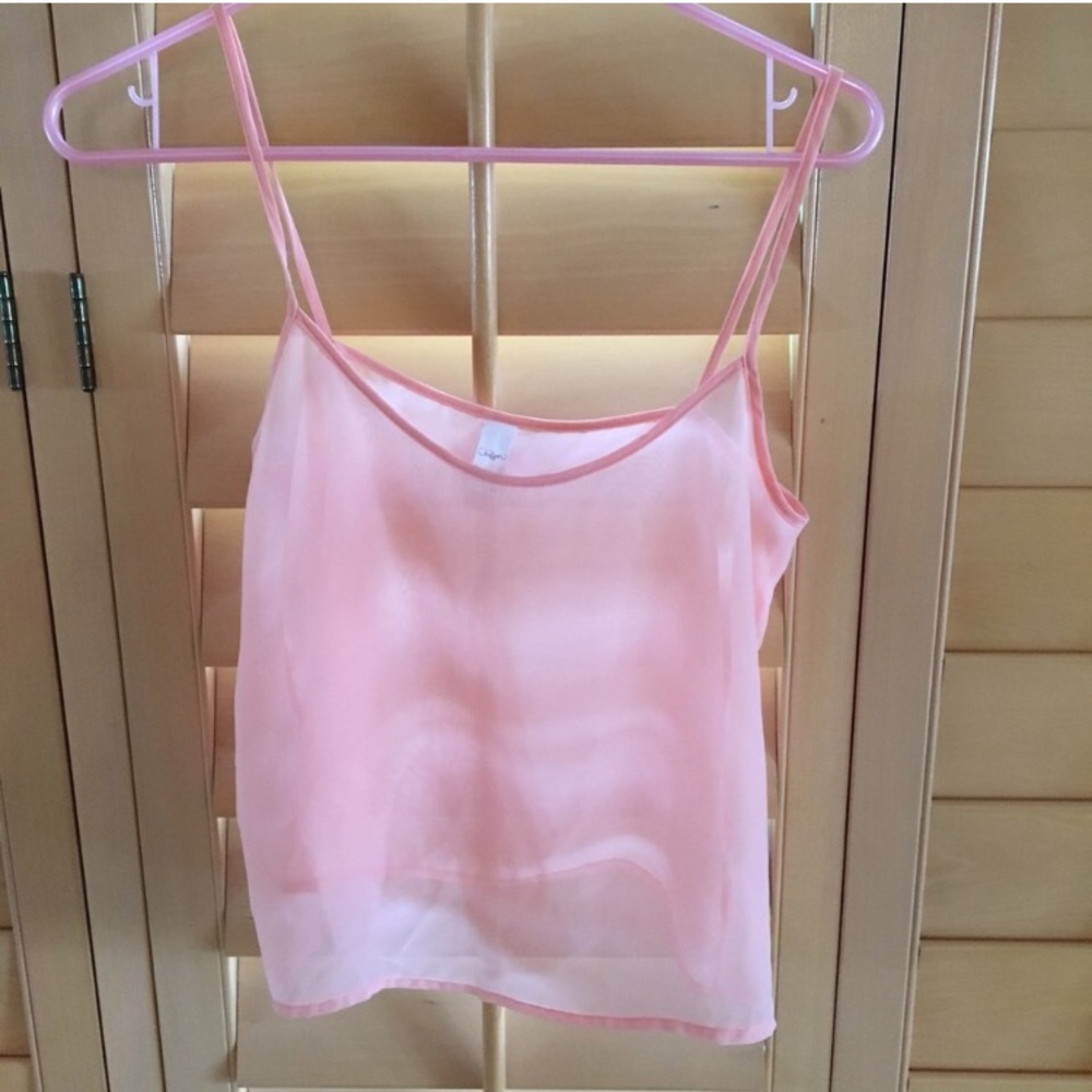 American apparel baby pink chiffon tank top