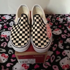 Black/White Checkerboard Slip-On Vans