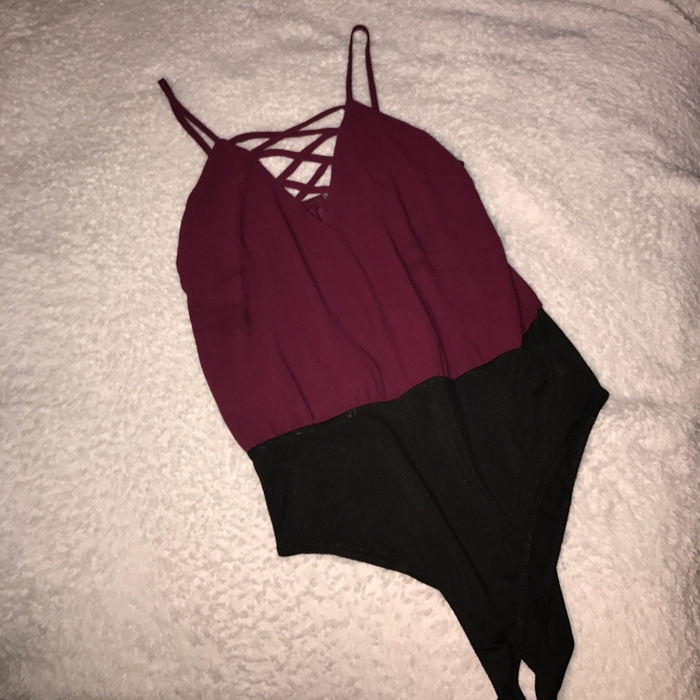 Burgundy Body Suit