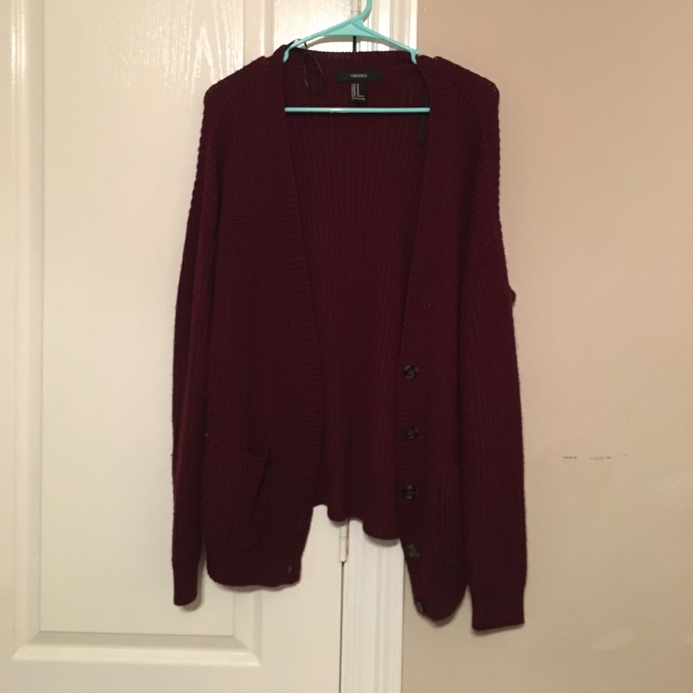 Burgundy Cardigan