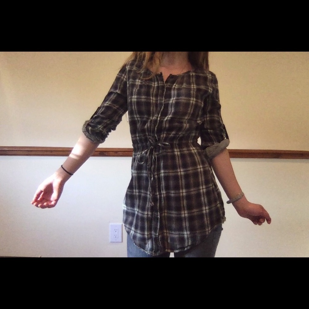 Button up flannel shirt or mini dress