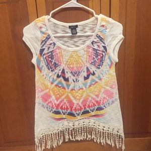 Rue21 Colorful Aztec design short sleeve shirt