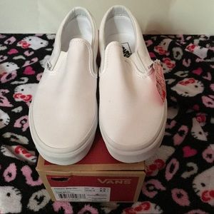 True White Slip-On Vans