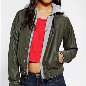 Obey Green Leather Jacket Combo