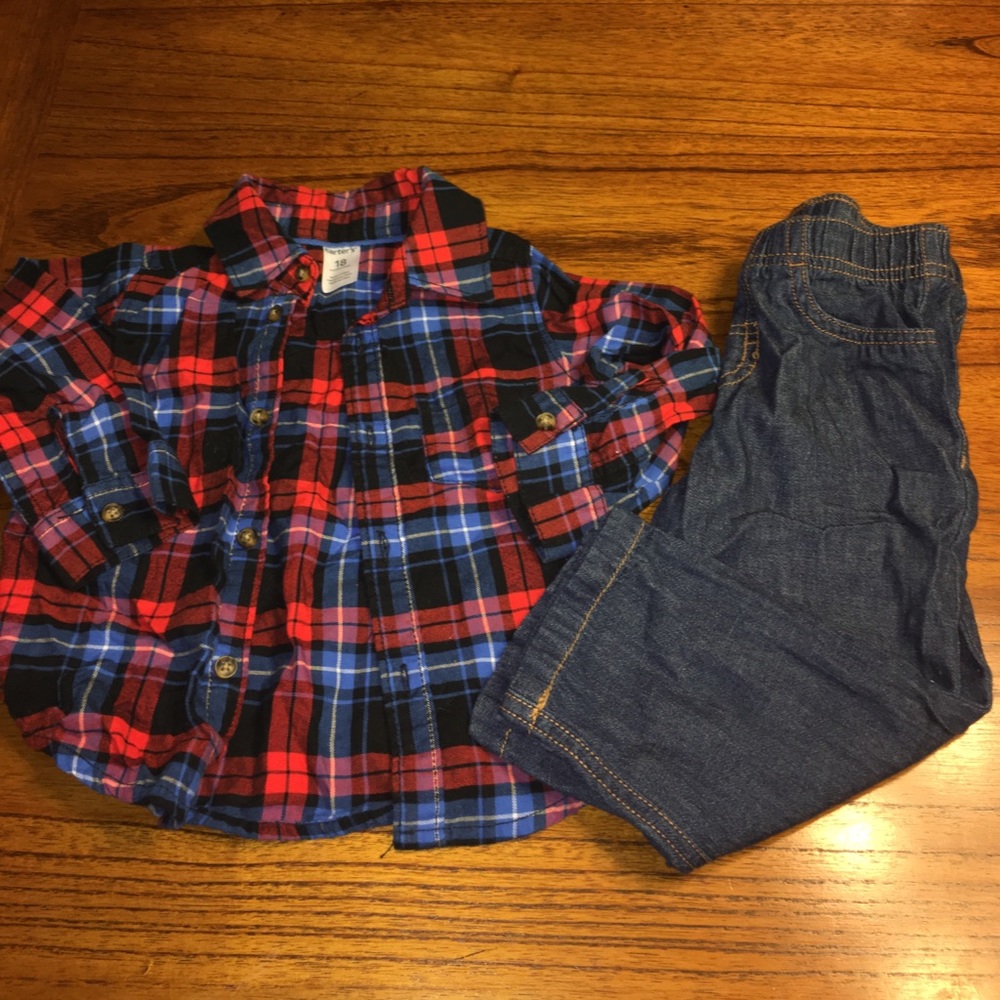 Boy 2 piece set long sleeve Top & Bottom jeans