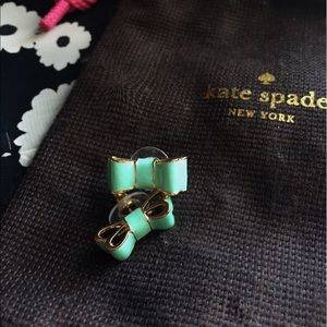 Kate Spade Bow Earrings -Gold and Turquoise