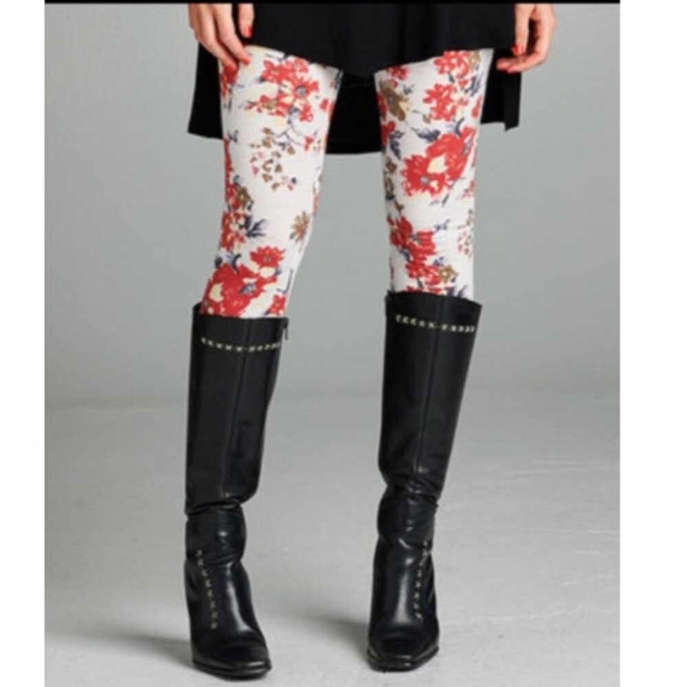 Soft Brushed Floral Leggings - Picture 1 of 3