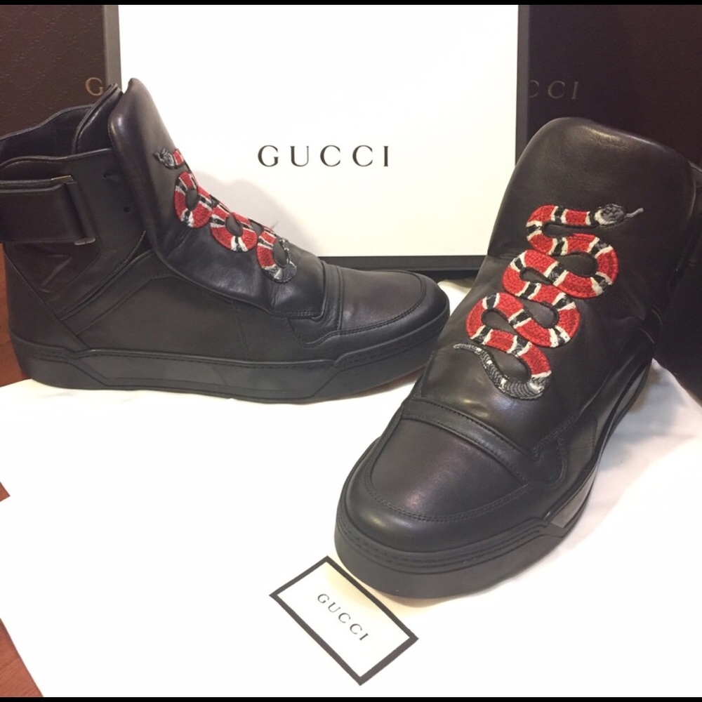 Gucci Coral Snake Appliqués High Tops