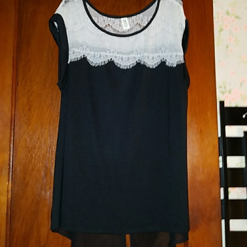 🔶🔶🔶Eyelash lace tank top with sheer back🔶🔶🔶