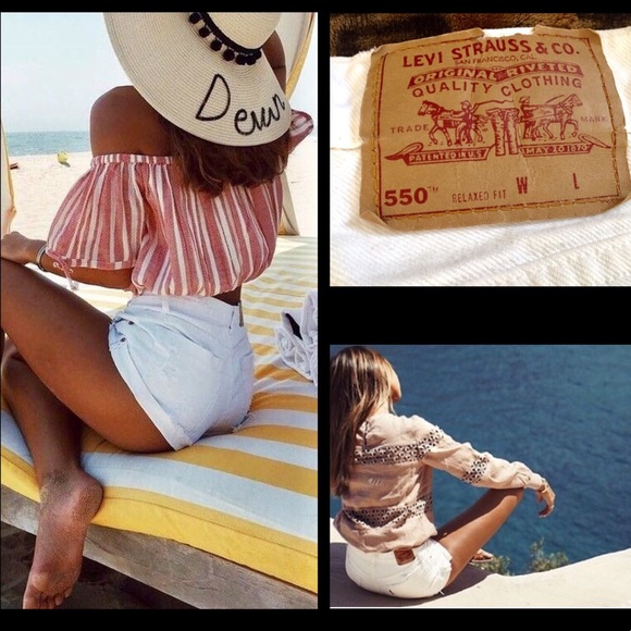 Levi's Pants - Levi's Highwaist 550🍑Vintage White Shorts