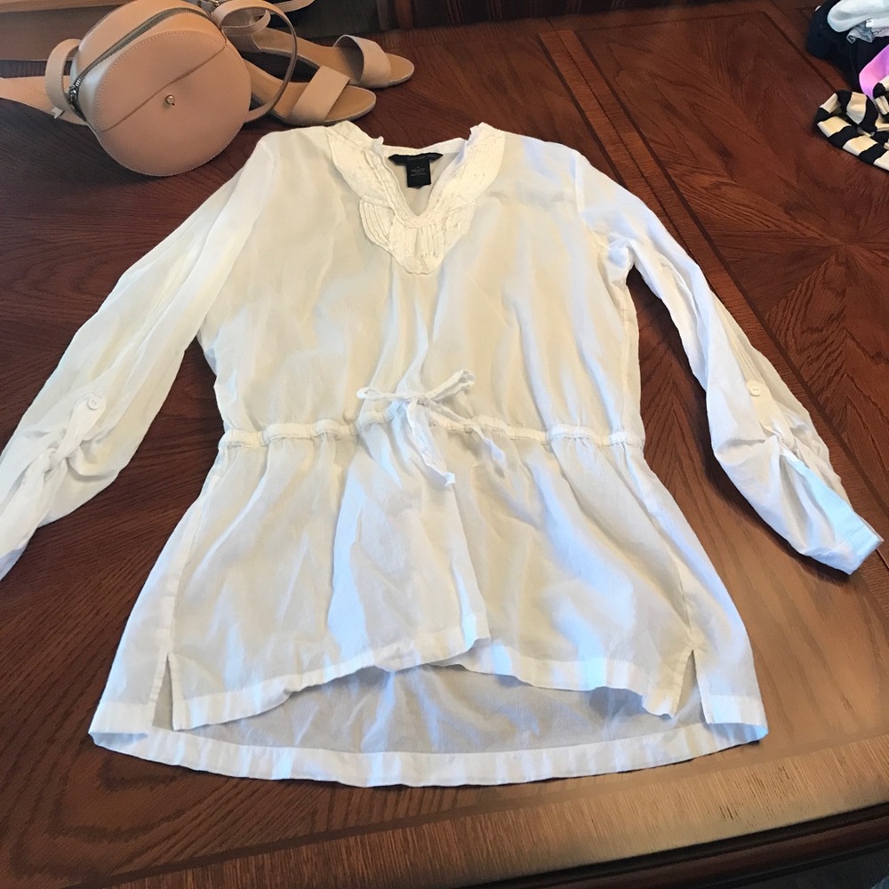 Calvin Klein Off White Long Sleeve Tunic