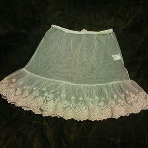 Embroidered lace nylon mesh skirt