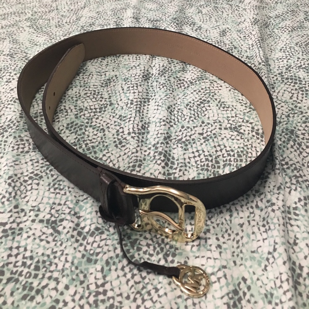 MK Brown leather belt