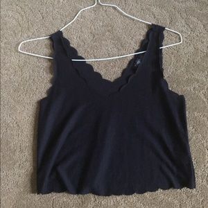 Topshop crop top w/ scalloped neckline