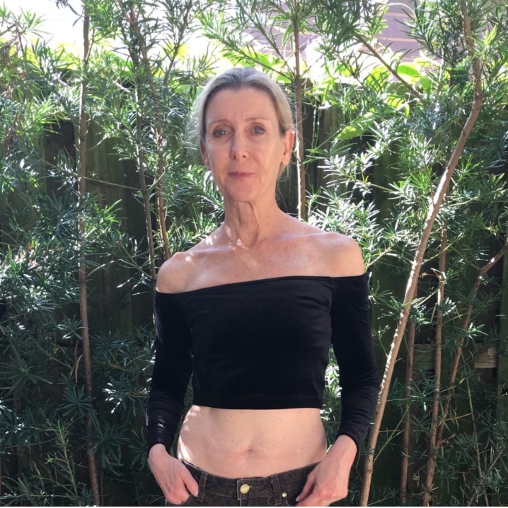 American apparel velvet long sleeve off shoulder
