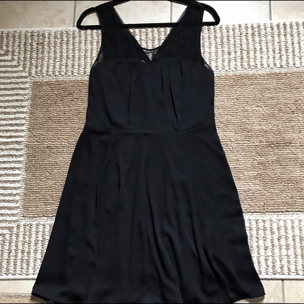 Express Sleeveless Lace Top Flare Skirt Dress