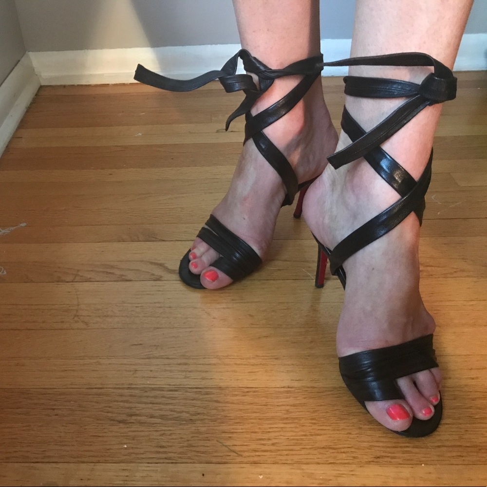 Women's Christian Louboutin Lace Up High Heels