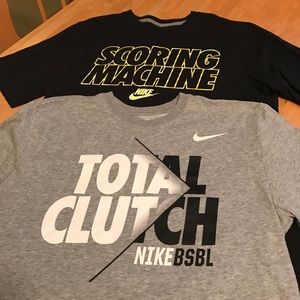 Two Nike baseball T-shirt