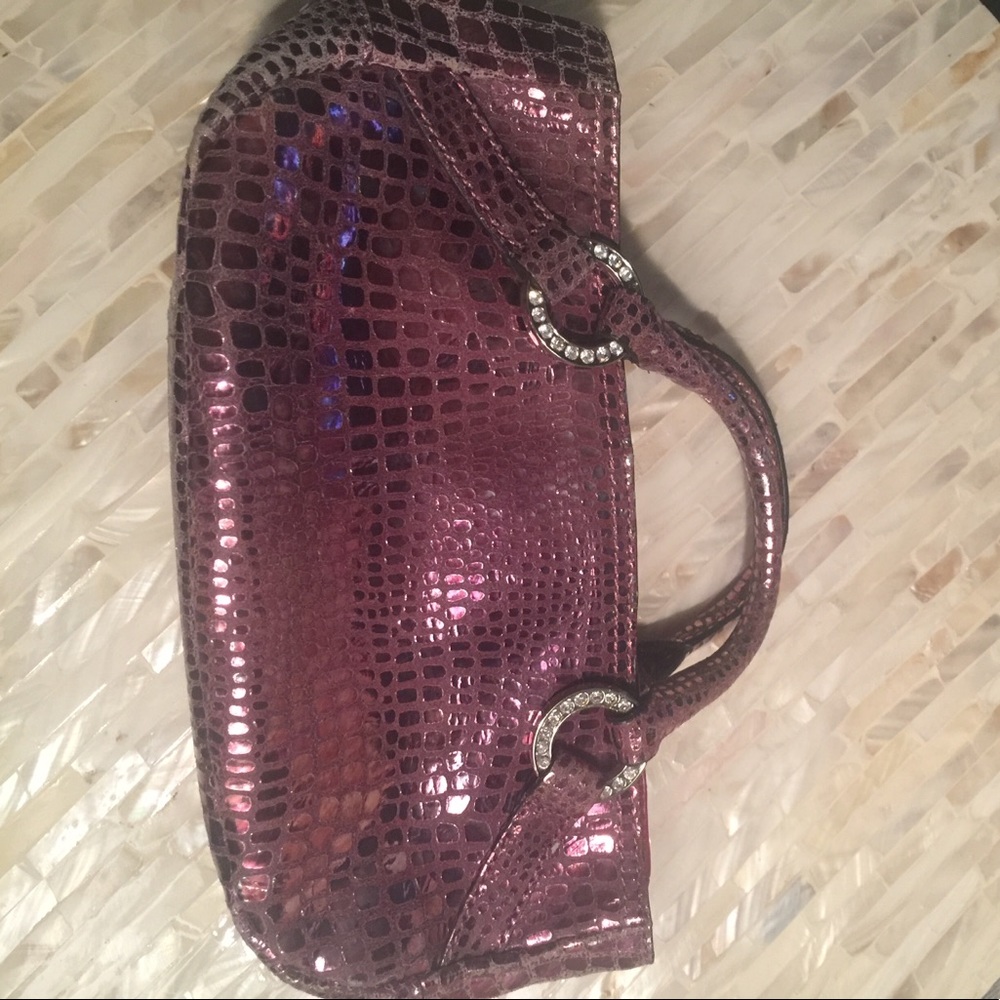 Hype leather pink evening clutch