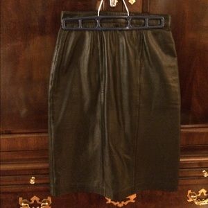 SOLD Vintage Black Leather Skirt Size 2