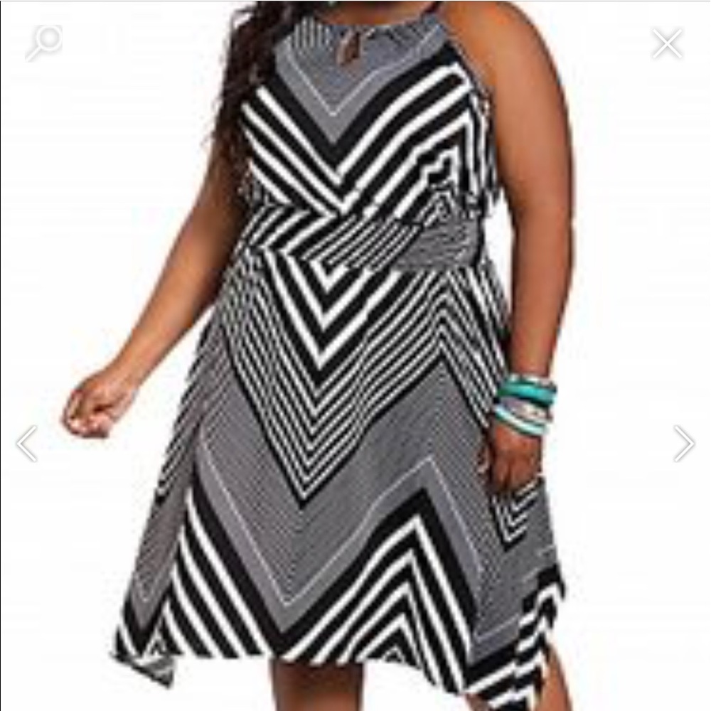 Black and White Chevron Print Dress