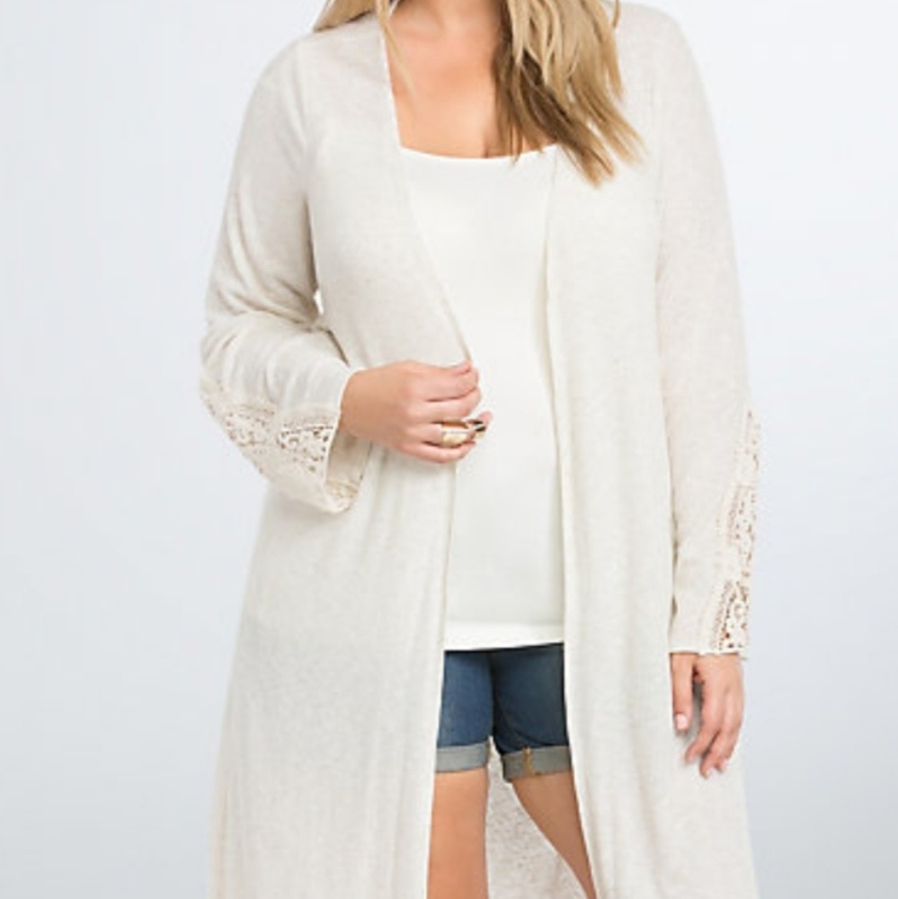 Knit Crochet Trim Duster