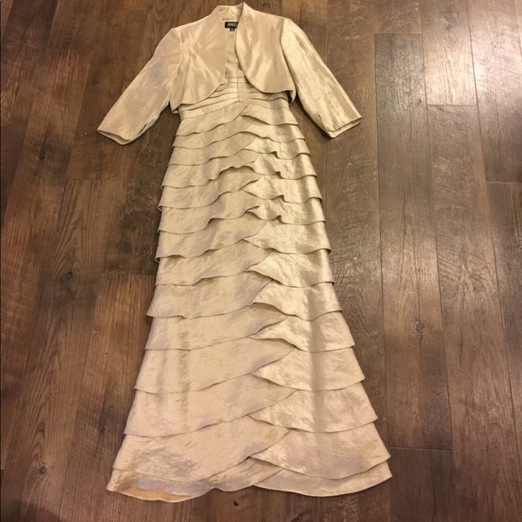 adrianna papell shutter pleat dress Adrianna Papell shutter pleated gown