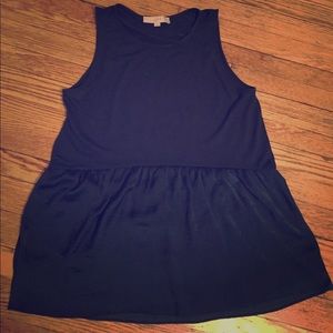 NWOT Loft peplum dark green top