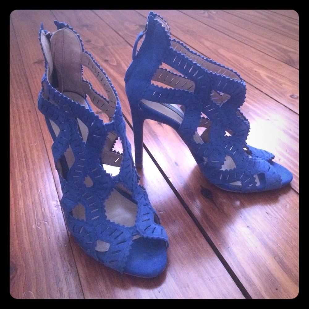 Zara blue suede heels size 6