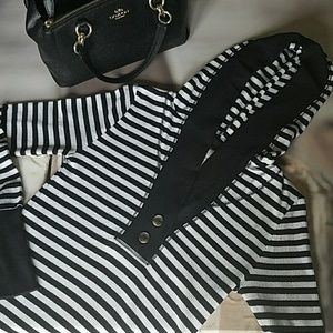 Striped Button Hoodie