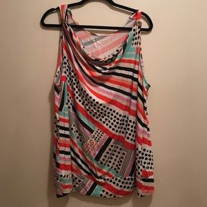 Colorful draped shirt