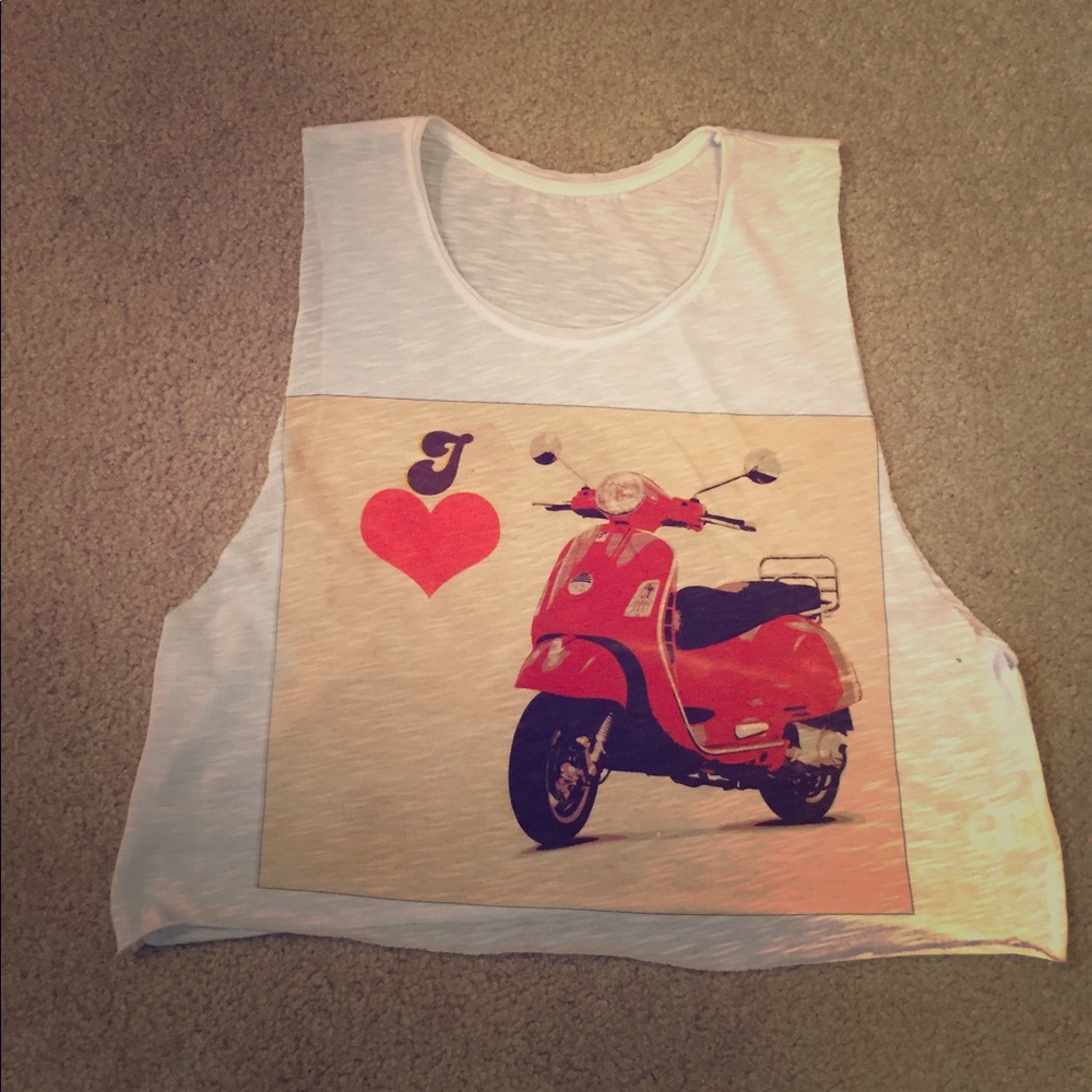 Cropped Muscle Tank with Scooter!