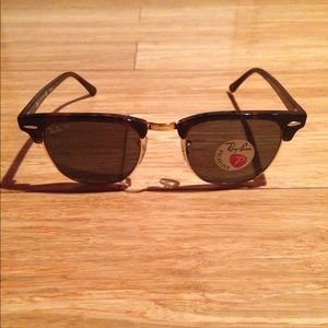 Ray Ban polarized tortoise clubmaster 49-21