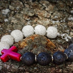 Lava rock beaded bracelet