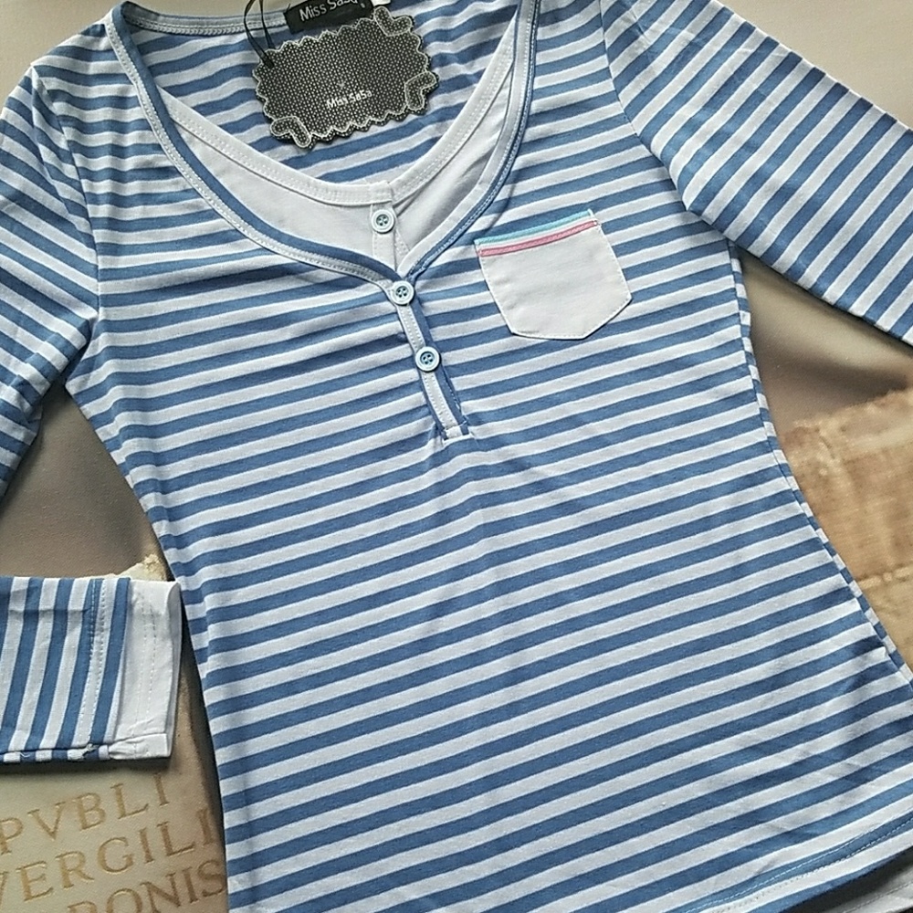 Layered-look Striped Top