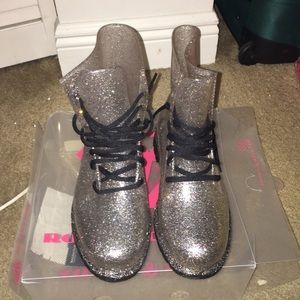 Brand New See thru boots with glitter detail