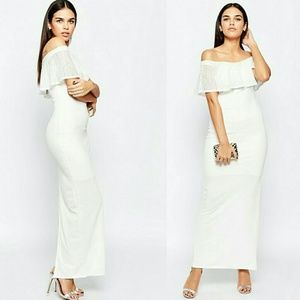 Asos club L white maxi dress